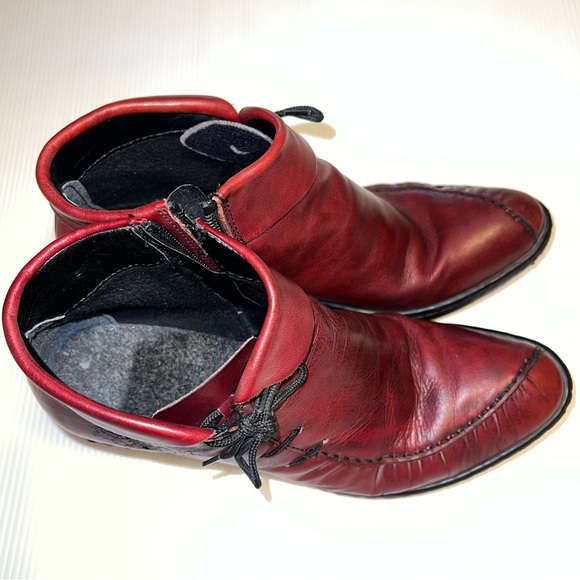 Rieker Women’s Antistress Red Leather Ankle Booties. Sz 6/37EU - Picture 7 of 14